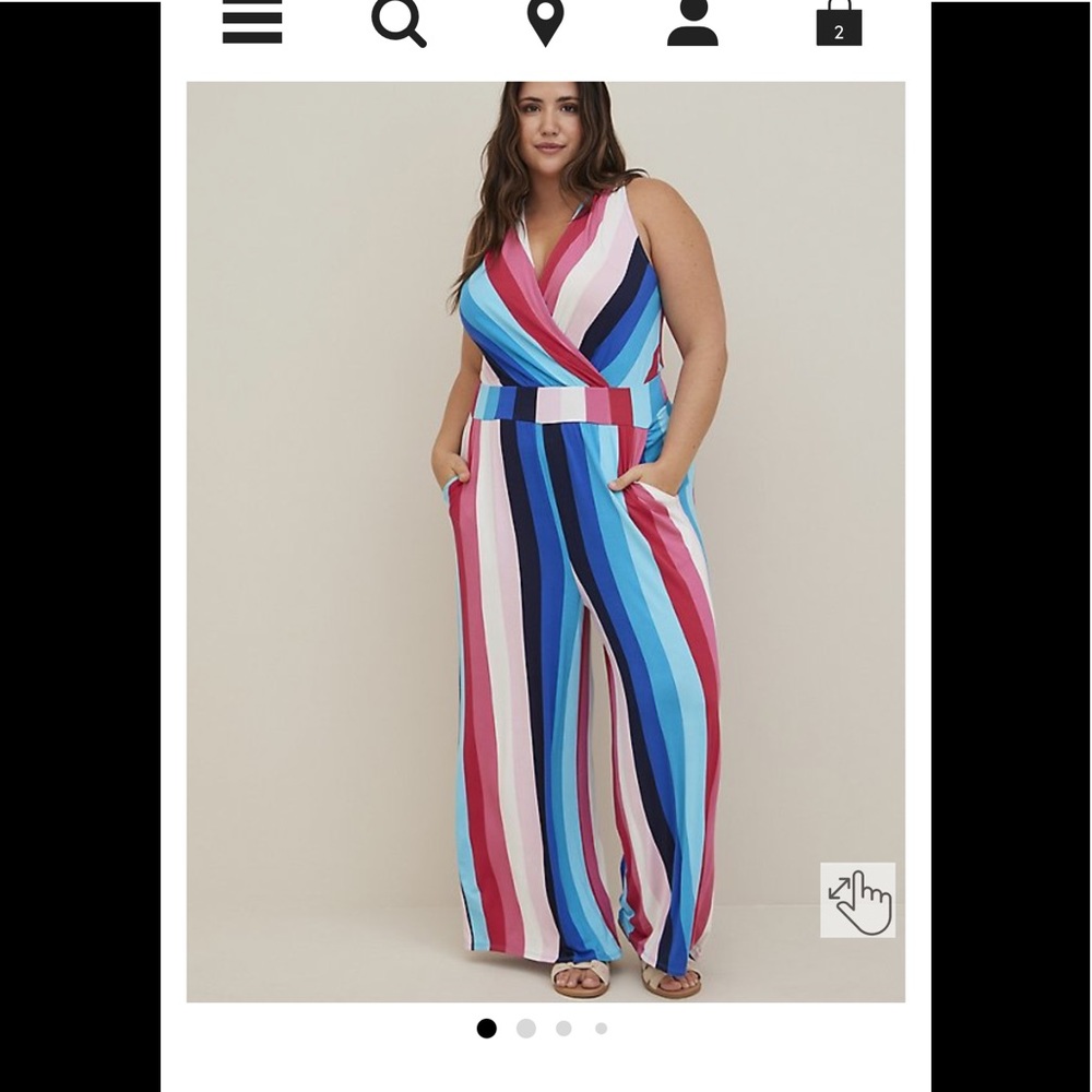 ISO! Surplice tie back jumpsuit romper Torrid 0 1 2 stripe